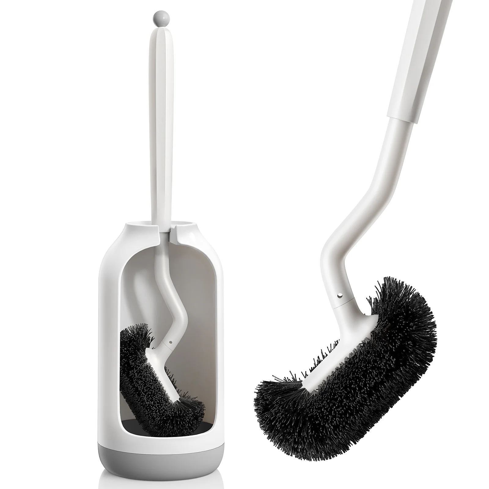 

Milk Bottle Toilet Bowl Cleaner Brush Holder Scrubber Bathroom Brushes Compact White