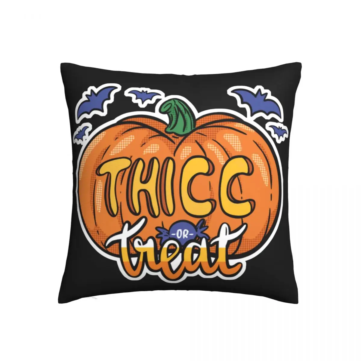 

Чехол на Хэллоуин с тыквой Thicc или Treat, забавная подушка из полиэстера для кровати, чехол на молнии, Милый Летний чехол