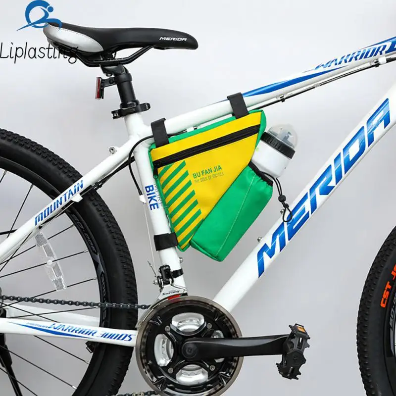 

Water Bottle Pocket Cycling Bag Big Capacity Oxford Cloth Upgraded Bicycle Triangle Bag High Stable Wear Resistant Convenient