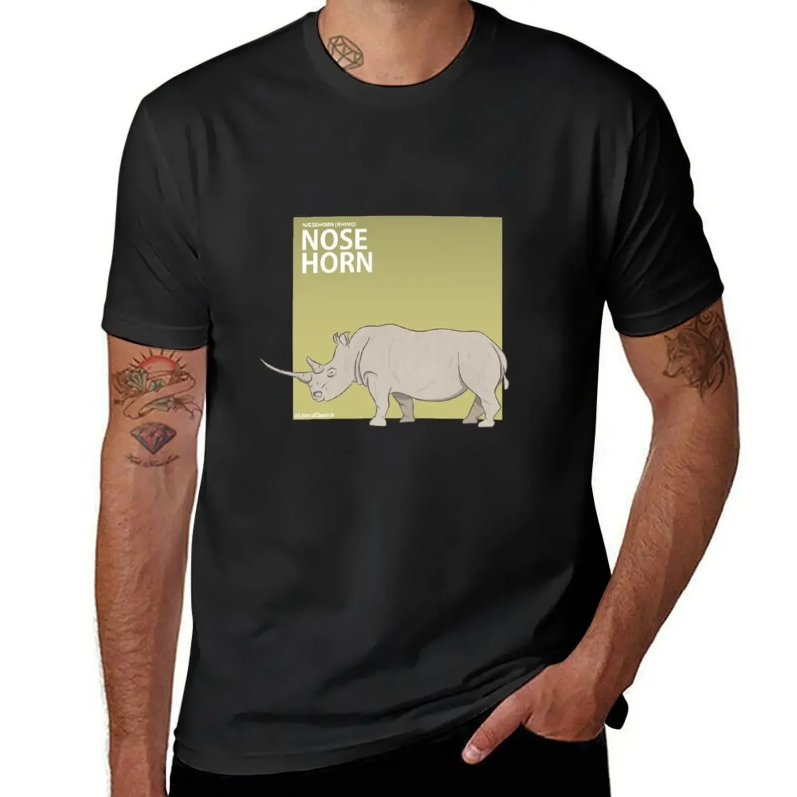 Literal Danish Nose Horn. The name for Rhino T-Shirt anime t shirts essential shirt tshirt mens cotton