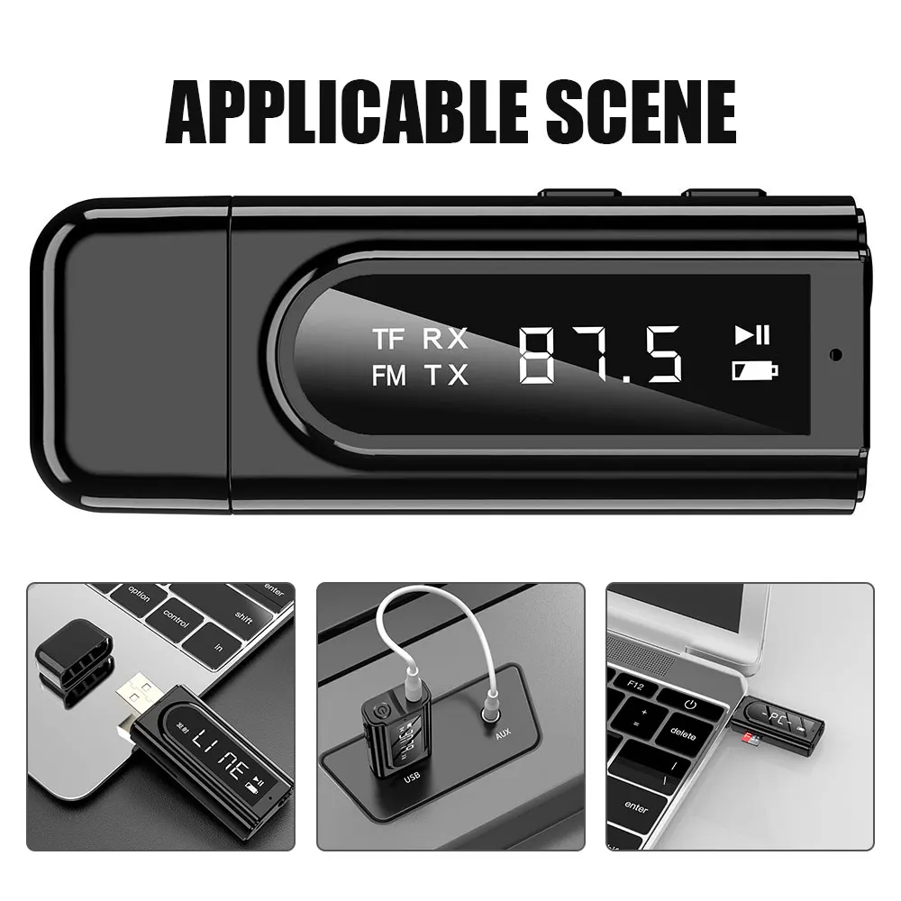 FM-трансмиттер VAORLO с приемником Bluetooth 5 0 AUX USB |