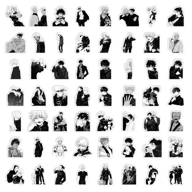 10/30/60 шт. черно-белые наклейки аниме персонаж дзюдзюцу кайсен Джоджо Бунго