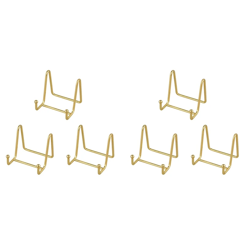 

6 Pack Plate Stand For Display Gold Iron Easel Plate Holder Display Stand Metal Frame Holder For Photo Decor Plate Bowl