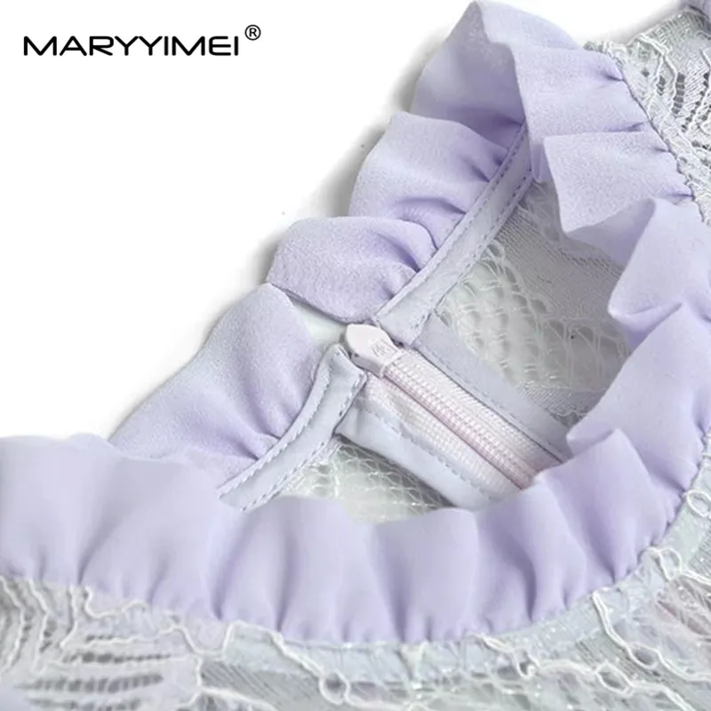 Женское платье MARYYIMEI с воротником-стойкой и рукавами-бабочками