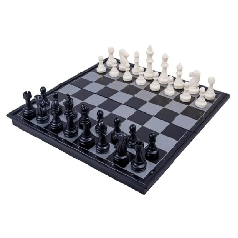 

Magnetic Chess Set,Black White Chess Pieces Folding Chess Board Training Game Chess For Adults And Kids Education Toy