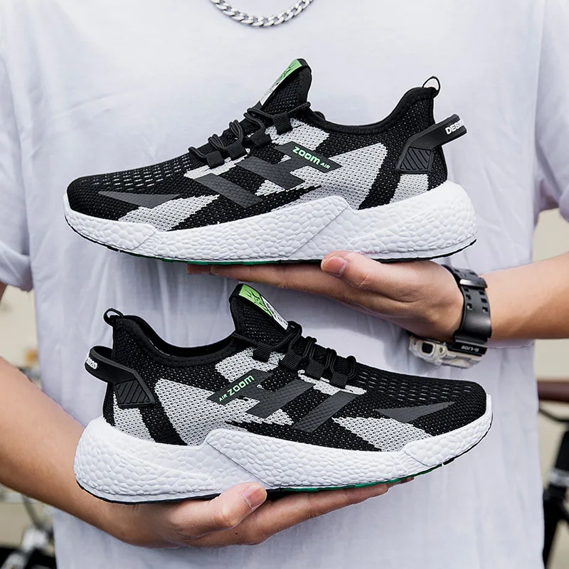 

Hot Sales Summer Autumn Men Sport Shoes Mesh Breathable Running Sneakers Outdoor Light Walking Male Footwear Anti-skid Lace-up