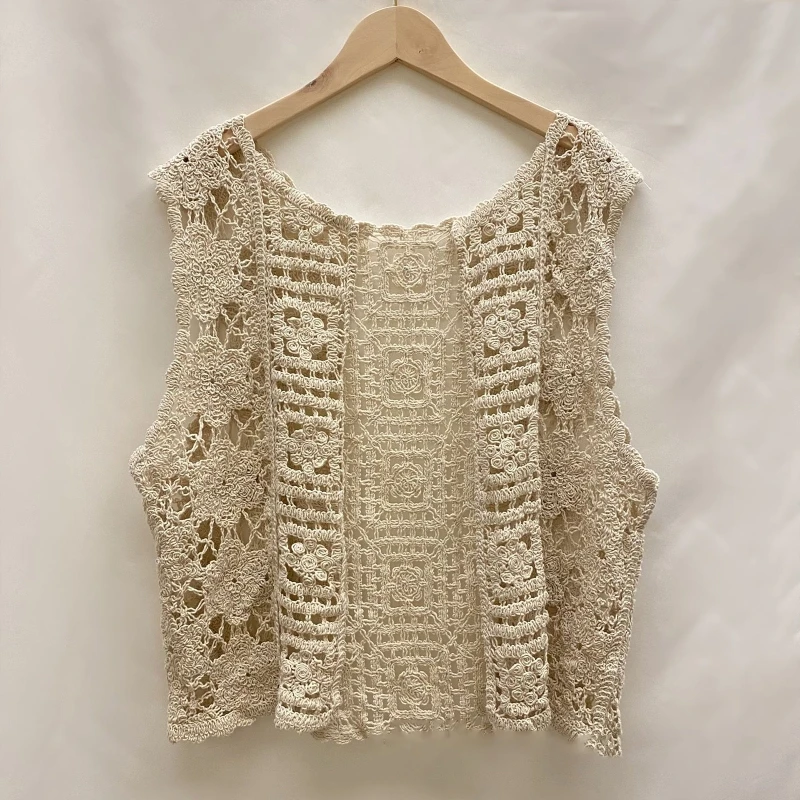 

Open Stitch Cardigan Boho Hippie Crochet Vest Summer Crochet Cardigan Sleeveless Vest