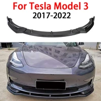 for tesla model 3 2017 2022 car front bumper lip body kit spoiler splitter abs bumper canard lip splitter