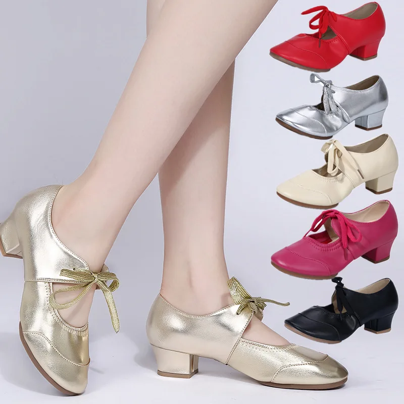 

Ballroom Dancing Shoes For Women Latin Dance Shoes Lady Closed Toe Salsa Shoes Low Heels Zapatos Baile Latino Mujer 4cm
