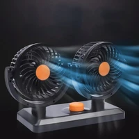 12v24v electric car fan low noise summer car air conditioner 360 degree rotating cooling double head fan cooler ventilador