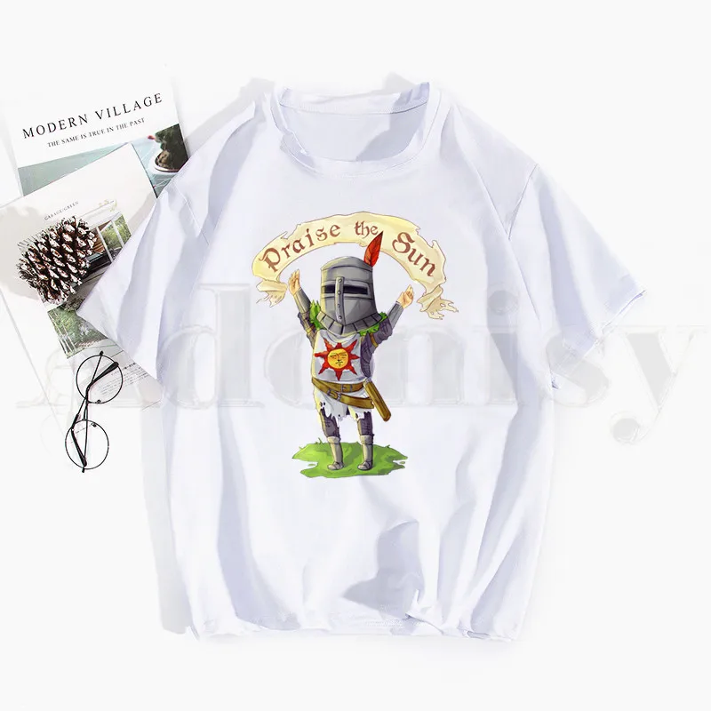 

Dark Souls Lords of Cinder Lordran Gaming Horror Harajuku Kawaii T Shirt Women Funny Cartoon T-shirt Cute Anime Top Tee Female