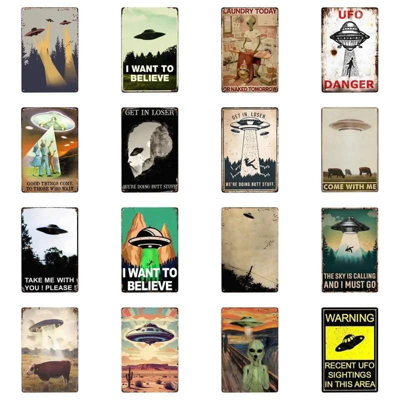 1 шт. металлический знак лузер НЛО в стиле ретро жестяной винтажный Настенный