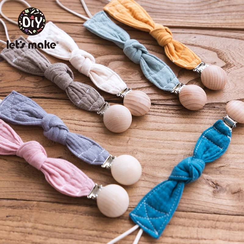 

Baby toy pacifier chain Personalized pacifier clip wooden nipple holds artificial nipple cotton pacifier chain for newborn babie