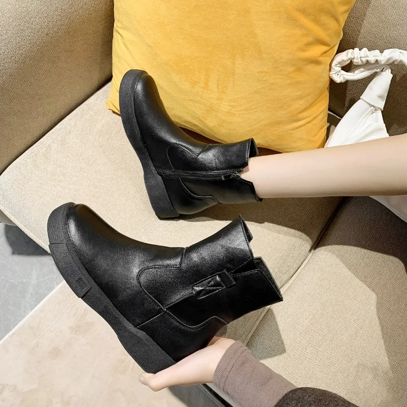 

Женские ботинки большого размера 2023, международная торговля, Зимние новые теплые женские короткие ботинки с хлопковой подкладкой, Ботинки Martin для студентов