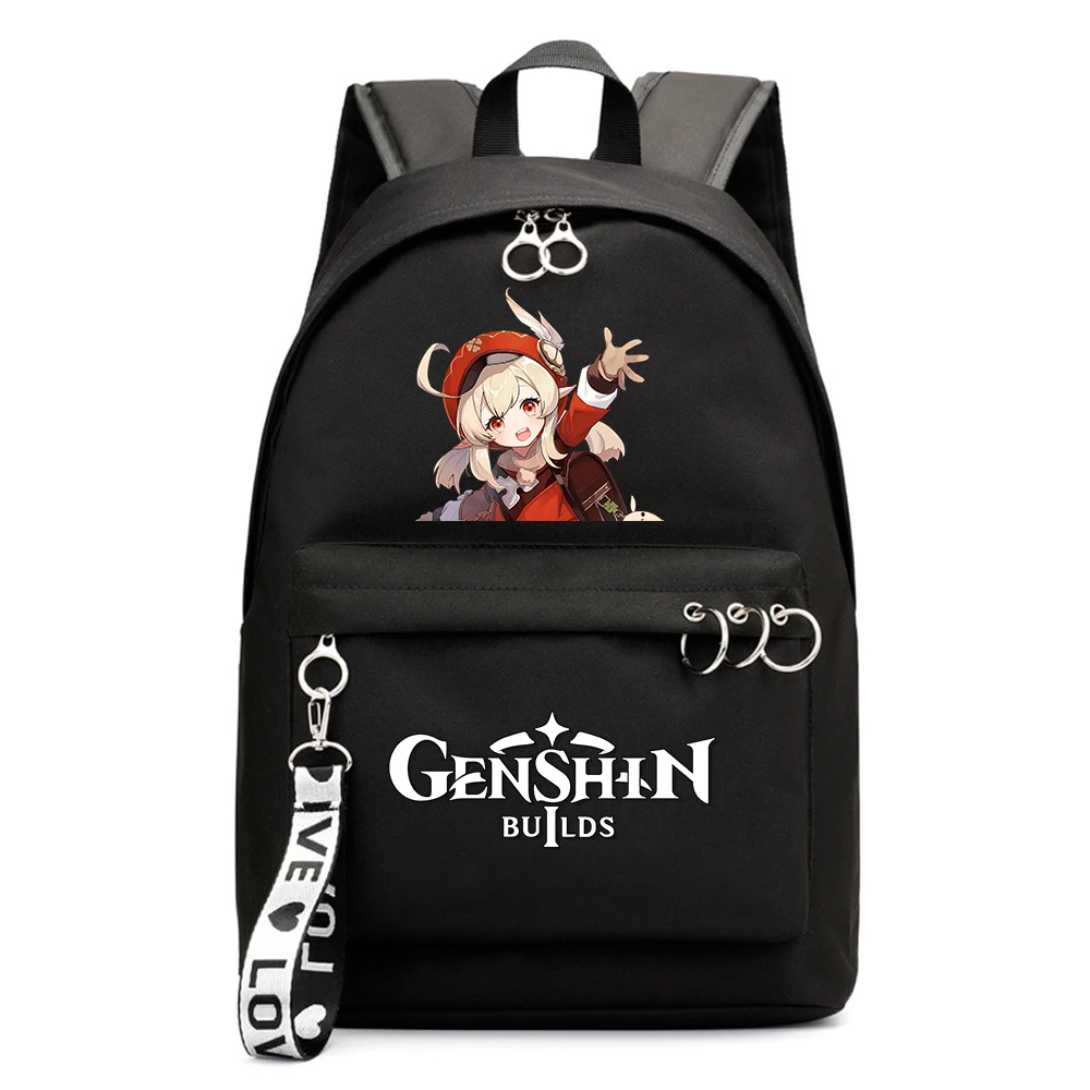 

Genshin Impact Nylon Backpack Zipper Packsack Boys Girls Printing Schoolbag Teenger Casual Laptop Bag Student Cartoon Bookbag