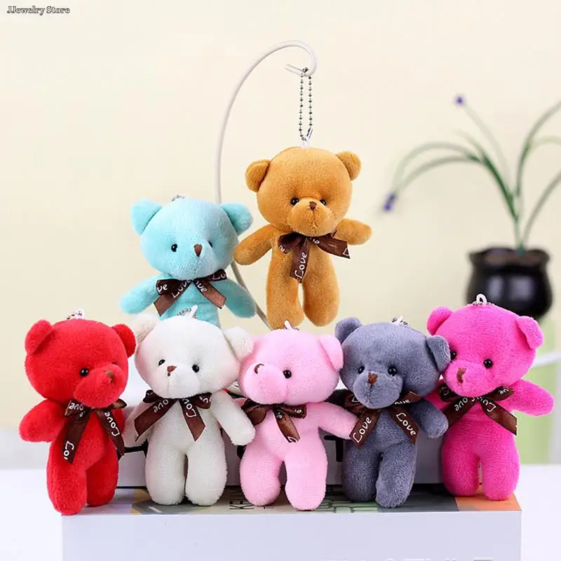 

1x Bear Plush Toys Mini Teddy Bear Dolls Toy Bear Pendant Costume Creative Pendant Party Wedding Keychain Bag Pendant Teddy Doll