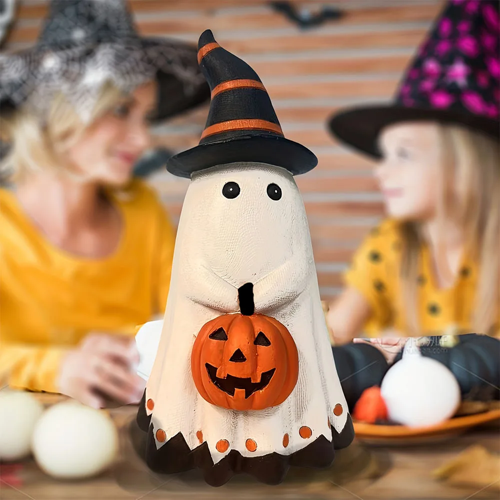 Статуэтка призрачная тыква скульптура на Хэллоуин каучуковая фигурка реквизит