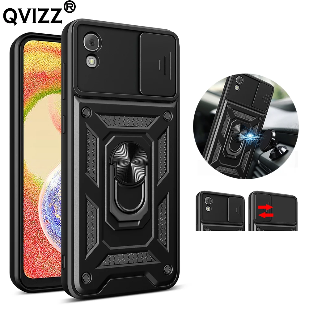 

Luxury Slide Camera Case for TCL 30 Z Car Magnetic Ring Holder Soft Silicone Edges Hard Back Armor Shockproof Phone Cover TCL30Z