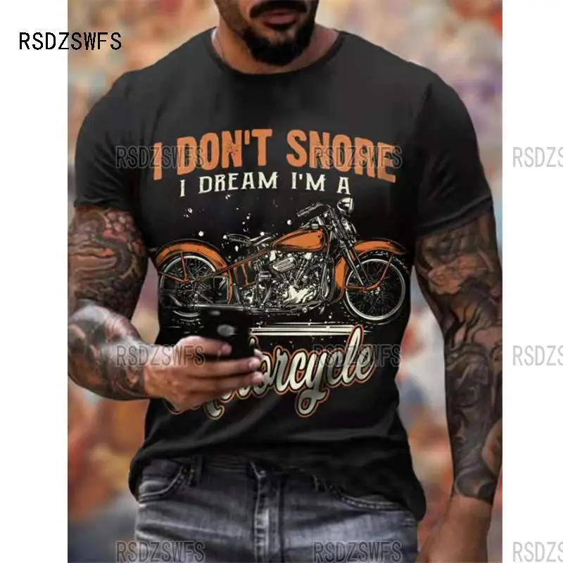 

Футболка мужская оверсайз с коротким рукавом и 3D-принтом, популярная уличная стильная рубашка для гонок, одежда с принтом мотоциклиста, на л...