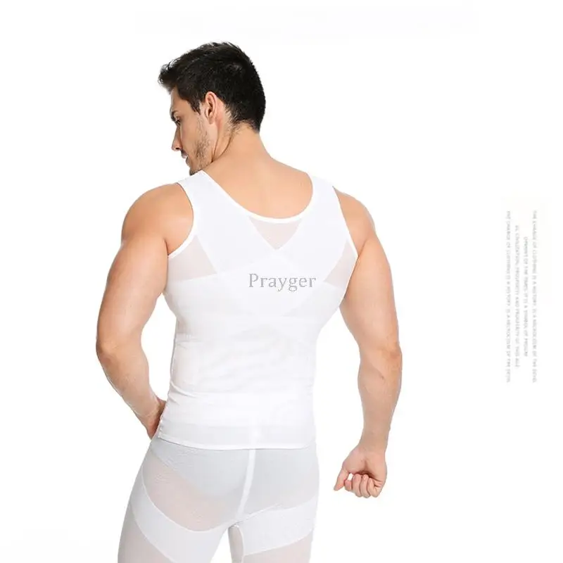 Men Shaper Slimming Abdomen Undershirt Compression Gynecomastia Tops Belly Burner Underwear 