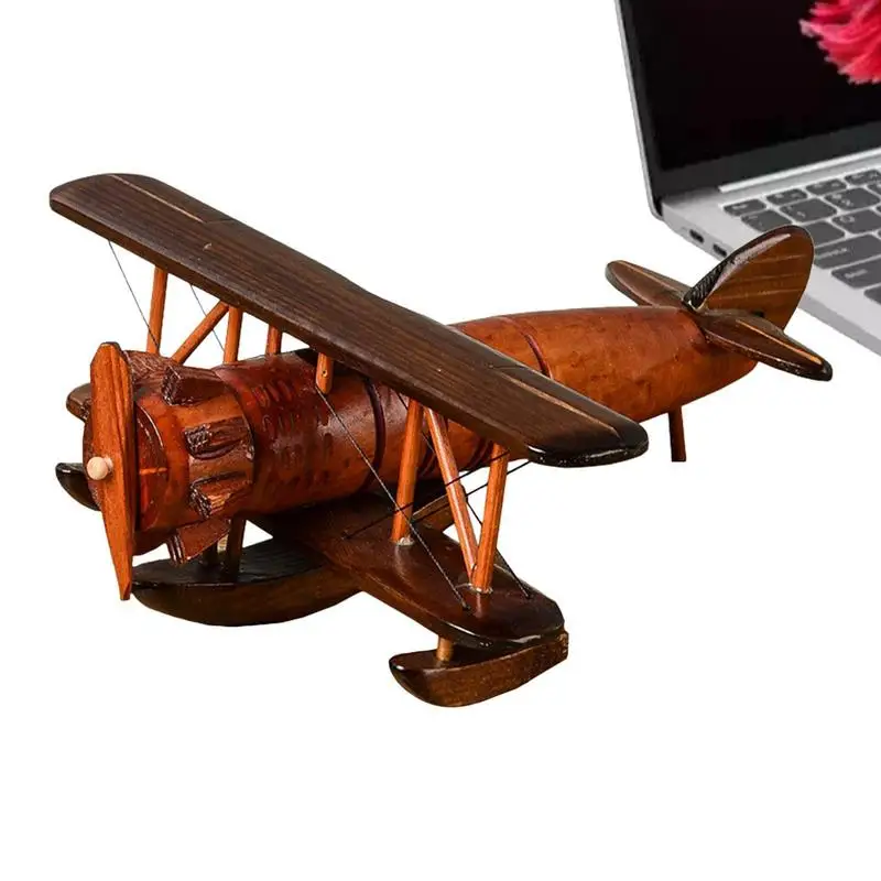 

Airplane Models Vintage Handicraft Decor Portable Wood Desktop Airplane Model Aircraft Handicraft Model For Adults Boys Girls