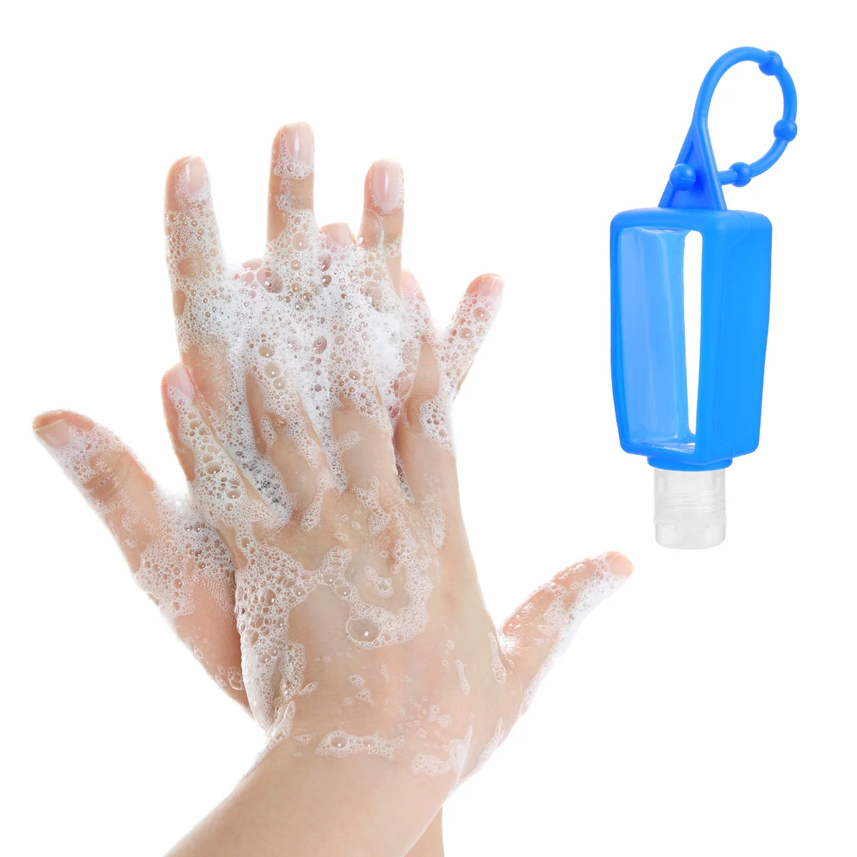 

4 Pcs Silicone Bottle Sleeve Portable Soap Key Chain Containers Silica Gel Bottles Child Shampoo Dispenser