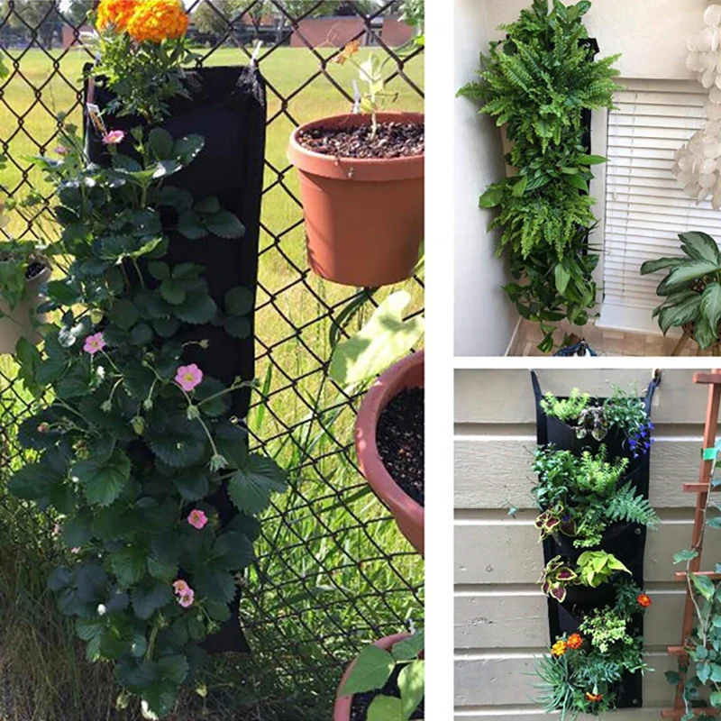 

Vertical Hanging Garden Planter Waterproof Wall Mount Hanging Flowerpot Bag