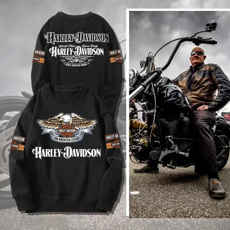 

2023 summer Harley motorcycle heavy motorcycle riding casual long-sleeved Harley-Davidson jacket riding sweater