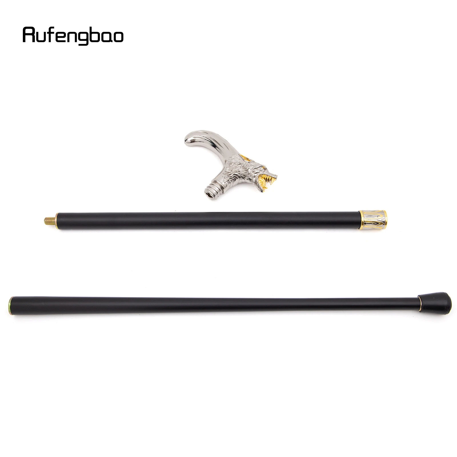 Золотисто-белая голова волка кусающая трость модная декоративная