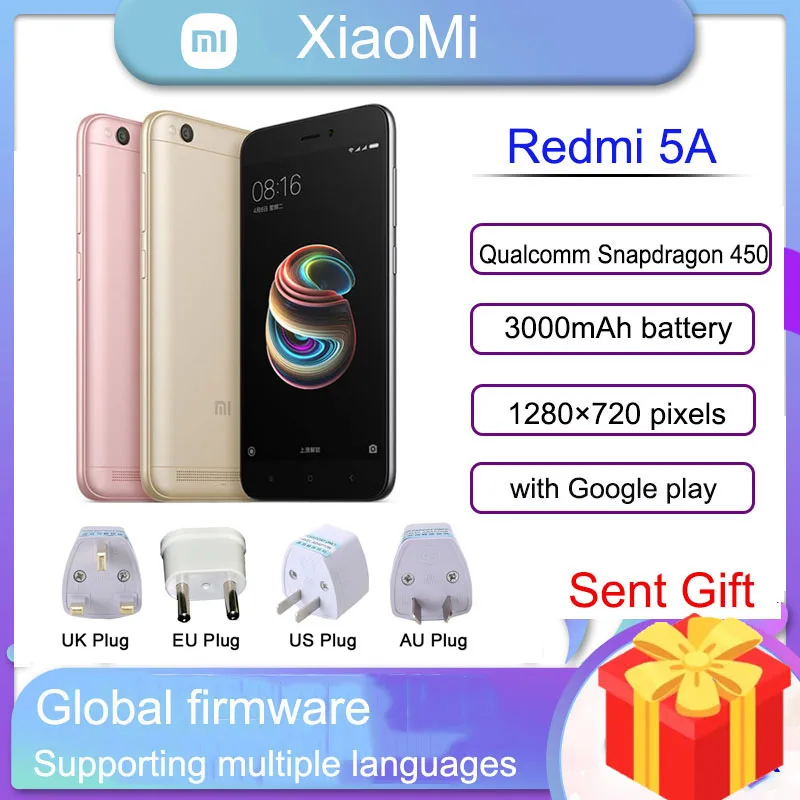 Xiaomi Redmi 5A smartphone 3GB 32GB Qualcomm MSM8917 Snapdragon 425Random color with gift