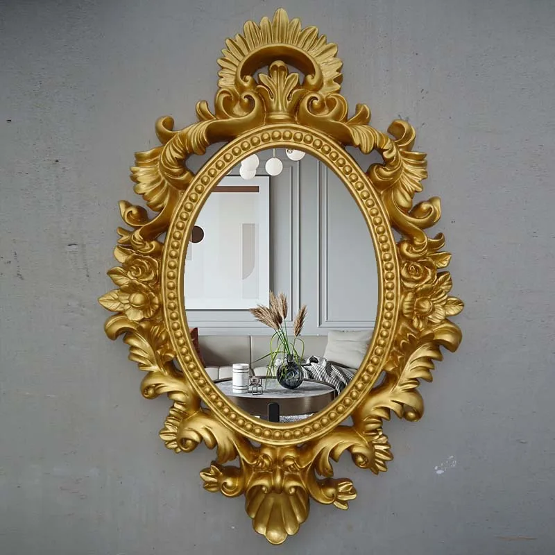 

Винтажное декоративное настенное зеркало для макияжа Европейская эстетика спальня зеркало креативная гостиная Espelhos Com Luzes настенное украш...