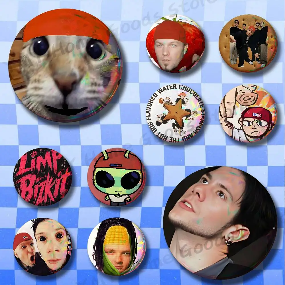 Фото Эмалевые значки-броши Rock Band Rap L-Limp B-Bizkit, круглые, для украшения рюкзаков, аксессуары, 25/32/44/58/75 мм №1