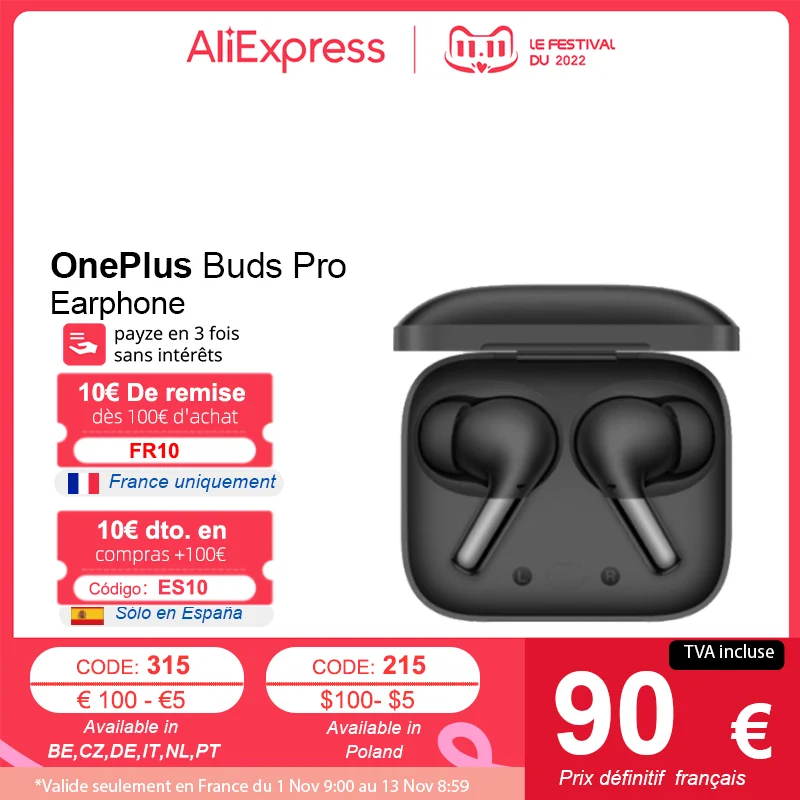 Cena OnePlus Buds Pro Bluetooth 5.2 Słuchawki Bezprzewodowe ANC Adaptacyjne Usuwanie Szumów TWS Z Mikrofonem Słuchawki Douszne 11mm Dynamiczne