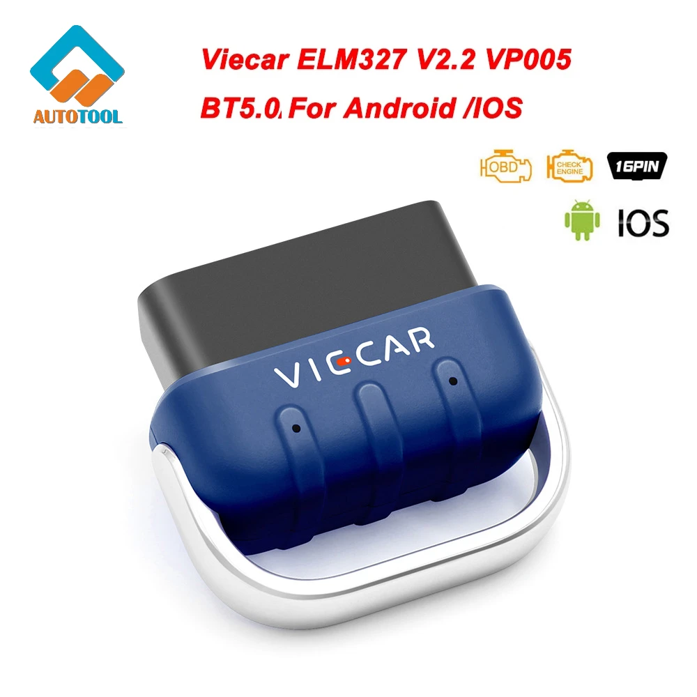 VP005 BT-Wireles 5.0 ELM327 V2.2 Viecar для Android IOS PIC18F25K80 OBD2 Диагностический инструмент ELM 327 OBD