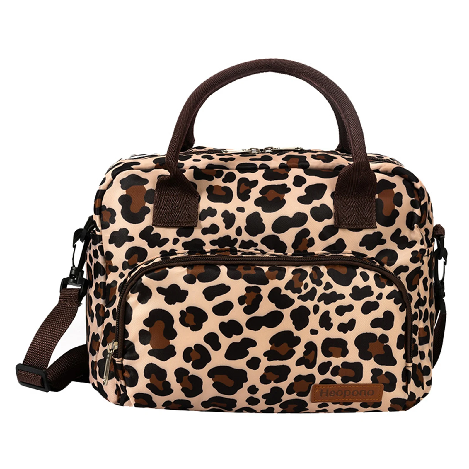 

Insulated Lunch BoxWomens Lunch Bag Leak-Proof Bags Portable Oxford Tote For Picnic Office School Leopard Pattern