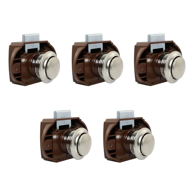 

5Pcs Camper Car Push Lock RV Caravan Boat Motor Cabinet Drawer Latch Button Locks Keyless Furniture Door Lock Hardware