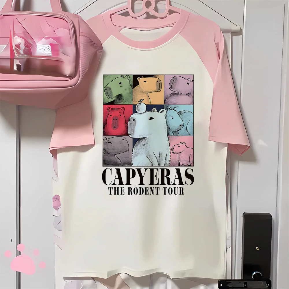 Capybara tshirt teen University 80s Trendy Vintage t-shirt Y2k Graphic 2000s streetwear