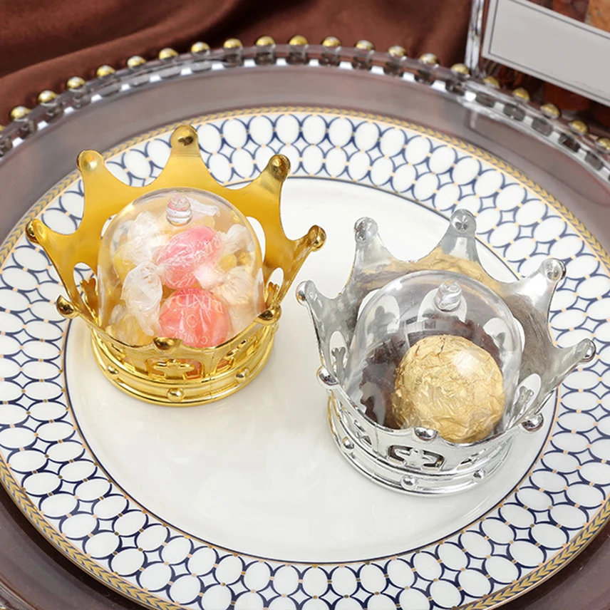 

Crown Candy Box Wedding Supplies Baby Shower Plastic Chocolate Boxes Macaron Packaging Box Sweets Party Favors