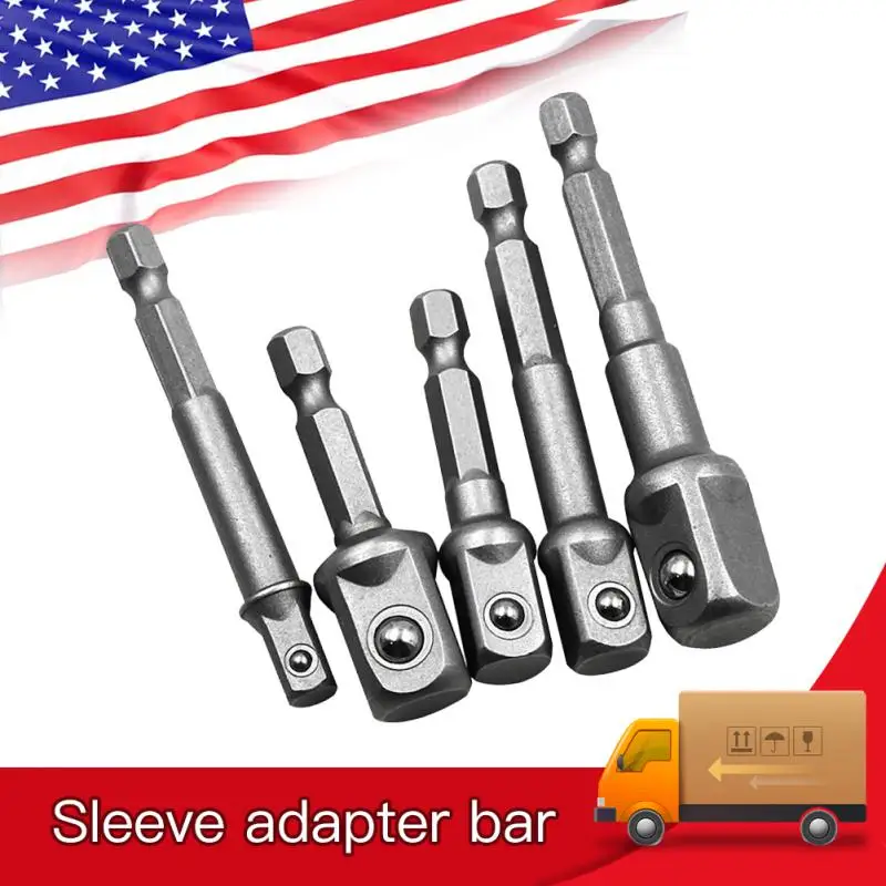 

Hexagonal Handle To Square Head Sleeve Connecting Rod Small 1/4 3/8 1/2 Wind Batch Electric Sleeve Conversion Rod Drill Bit