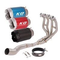 51mm motorcycle escape for kawasaki ninja zx25r slip on exhaust system modified mid link pipe moto muffler stainless steel