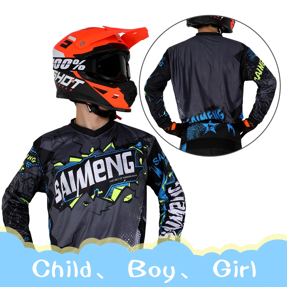 

Спортивные командные майки для горнолыжного спорта 2022 Детские рубашки с длинным рукавом для горного велосипеда для езды по бездорожью и езды на мотоцикле Джерси для мотокросса спортивная одежда