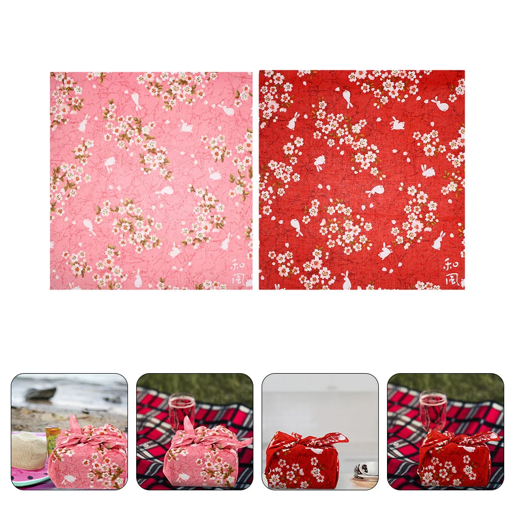 

2 Pcs Sushi Gifts Bento Wrapping Cloth Japanese Present Packing Decor Style Exquisite Fabric Meal Packaging