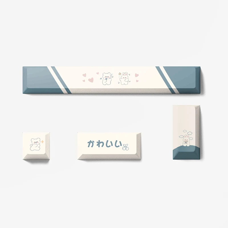 

4 PCS 5-Side Dye-Sublimated PBT Keycaps Kawaii Keys Spacebar Novelty OEM Profile Fit Cherry MX Switches on Mechanical Keyboard