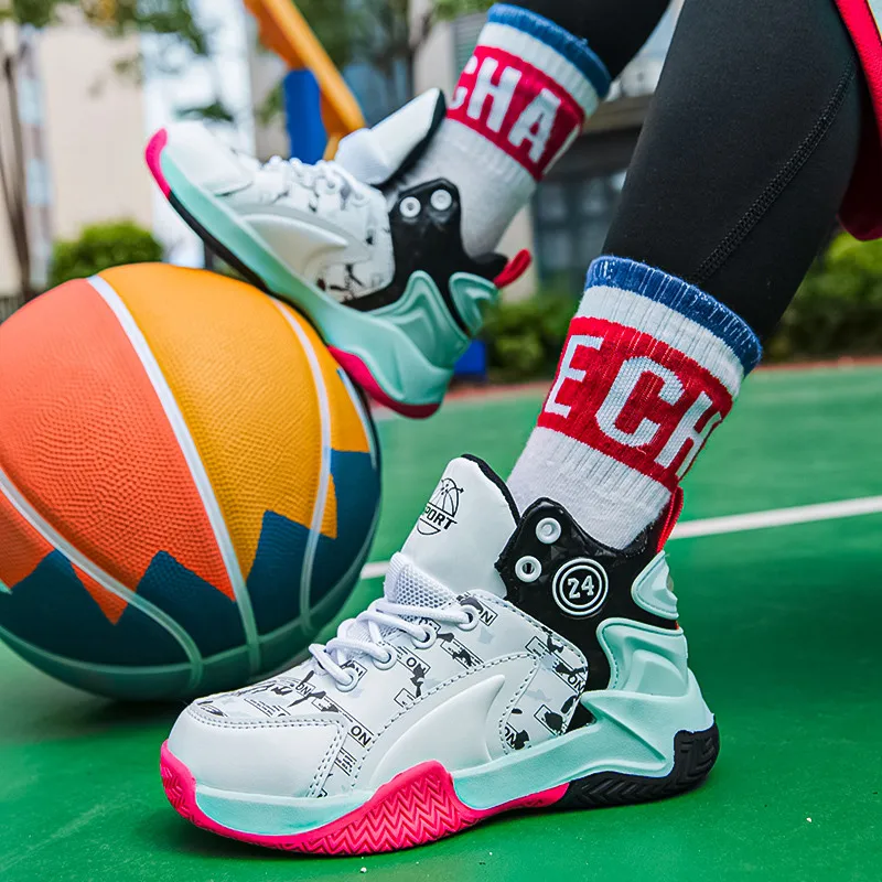 Professional Anti-Shock High-top Kids Basketball Shoes Breathable Comfortable Children's Sneakers Non-slip Sports Shoes For Boys