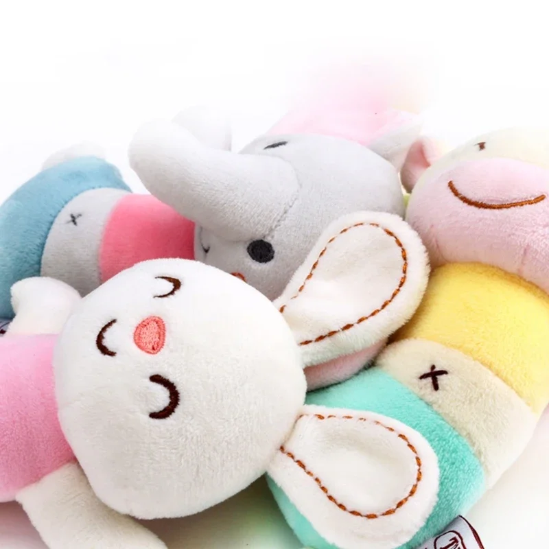 Детская погремушка плюшевая игрушка мультяшный олень кролик собака слон
