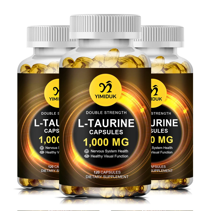 

Taurine 1,000mg Capsules Double Strength, Nervous System Health Development Strength Fertility &Night Vision Brain Care