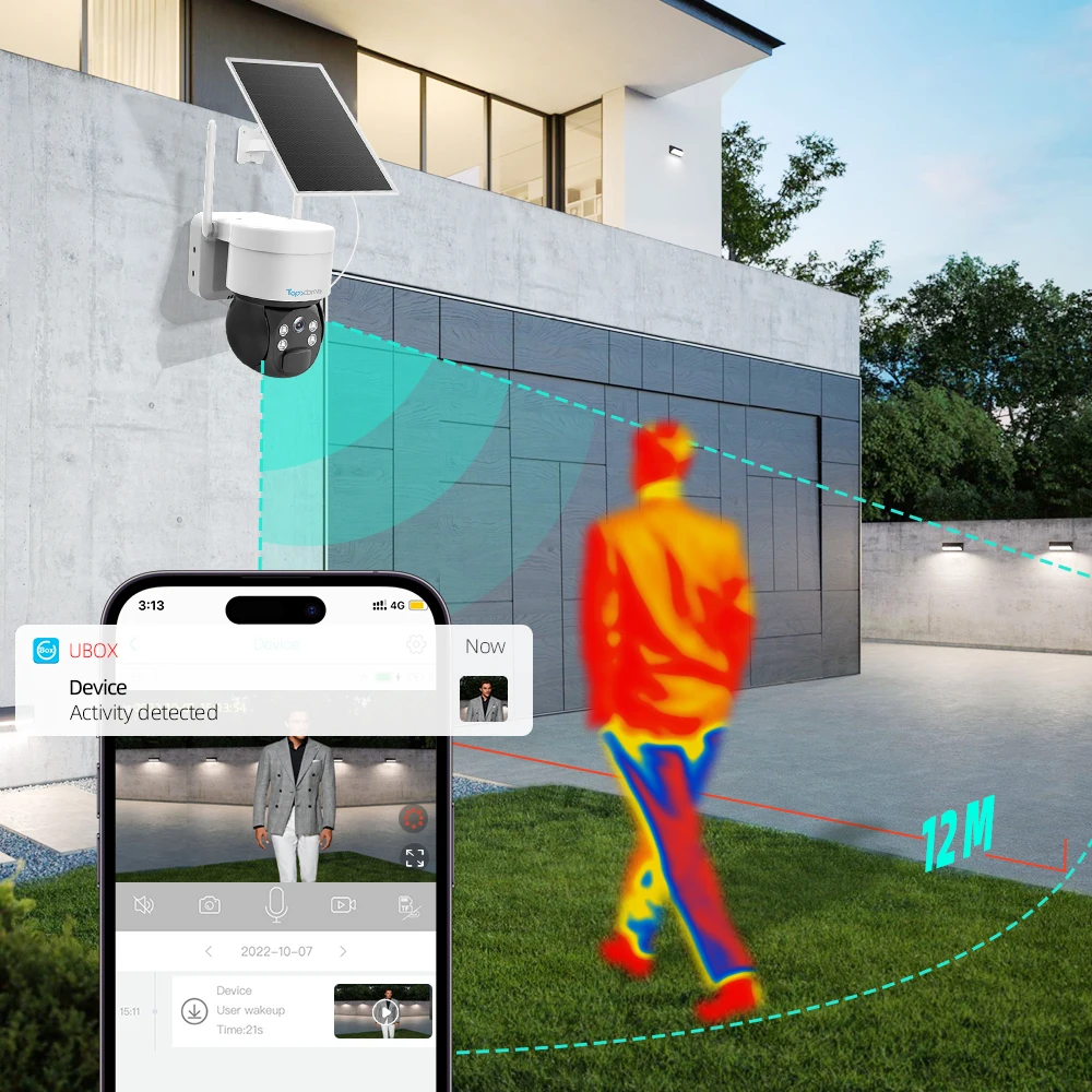 Топодом 3МП WiFi 4G SIM TF Карта Голосовая интерком-система с пониженным энергопотреблением Солнечная панель Батарея Обнаружение PIR-датчика противопаводковой светильник на открытом воздухе PTZ IP-камера.