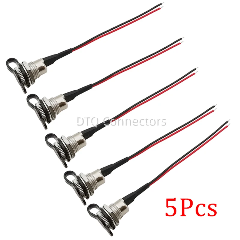 

2/5 шт. 5,5*2,1 мм DC099 разъем шнура питания постоянного тока резьбовой Гнездовой разъем с 20AWG провода + водонепроницаемый крышка адаптер