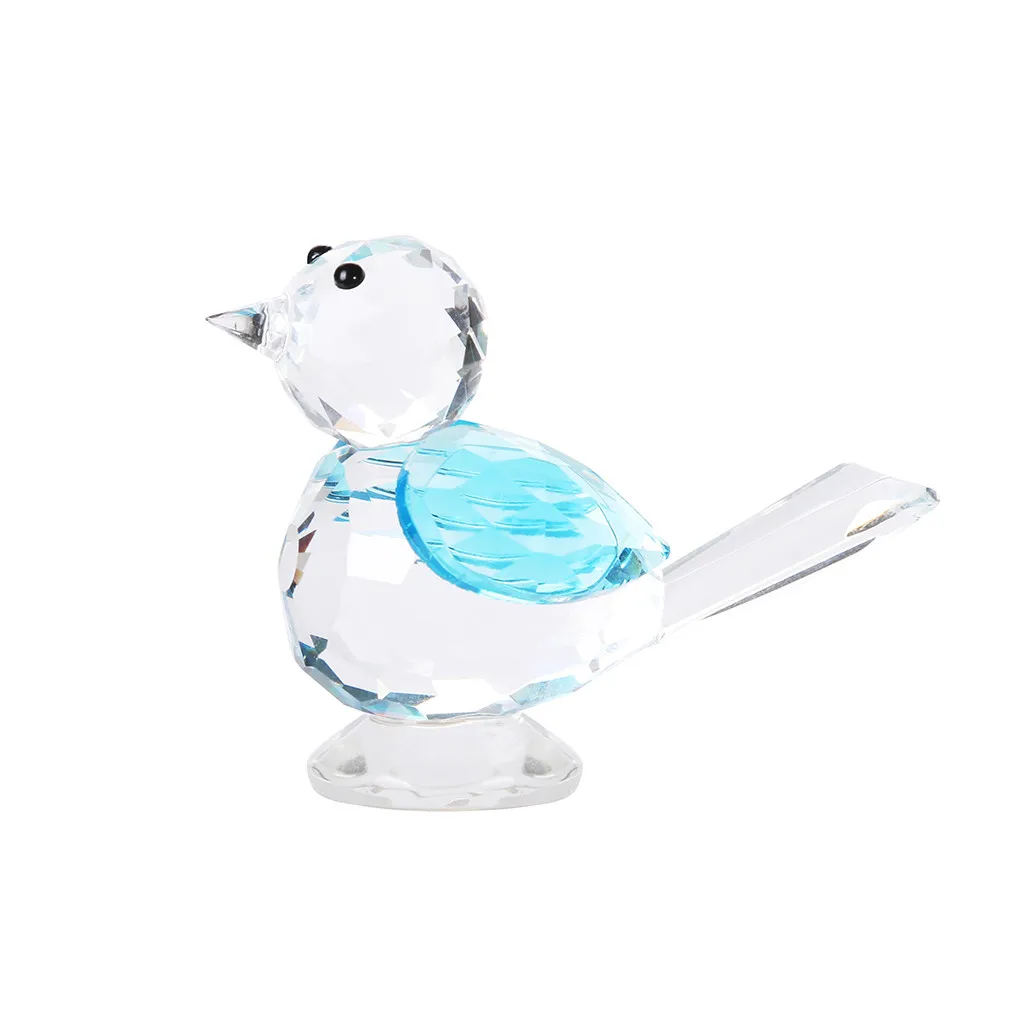 

Ornament Birds Figurine Hand Blown Decor Craft Art Glass Animal Collectible Home Decor