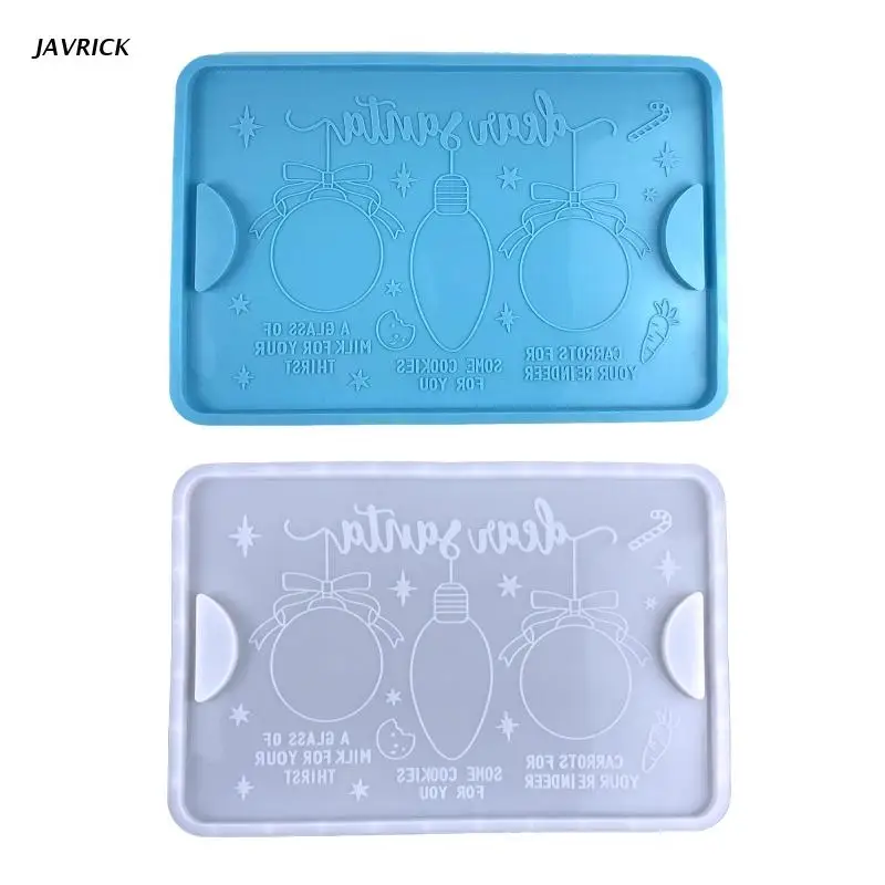 

DIY Plate Coaster Silicone Mold Eco-Friendly Christmas Rectangular Tray Mold for Casting with Resin Concrete Cement